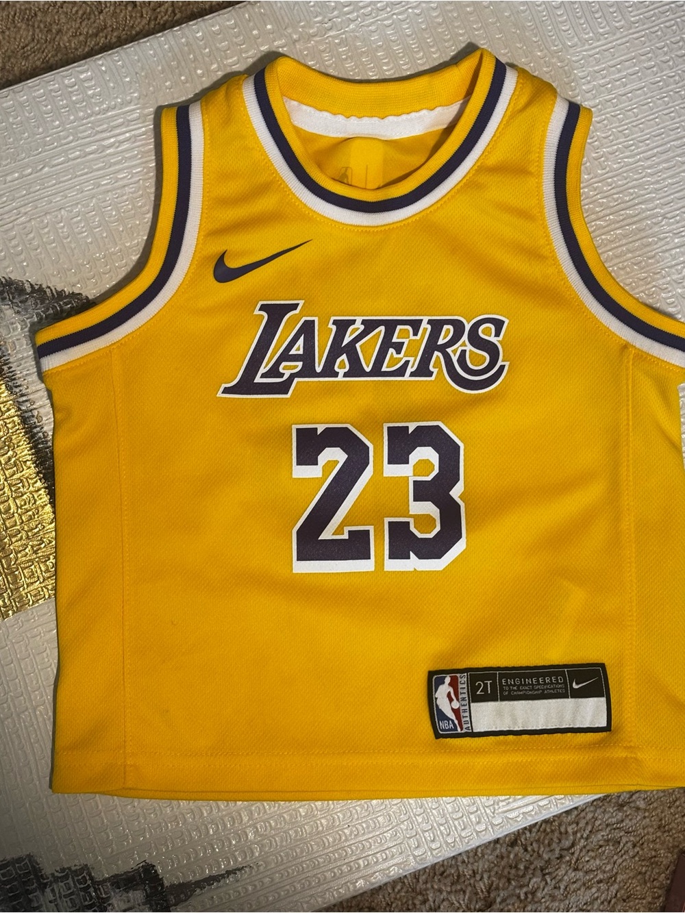Nike Los Angeles Lakers Yellow #23 Kids Basketball Jersey